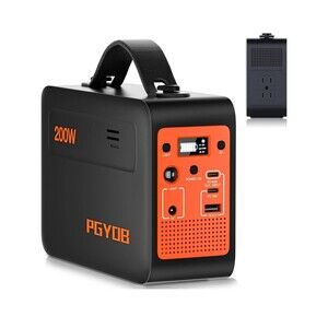 200W Portable Power Station, 102.4Wh/32000mAh Outdoor Solar Backup Battery